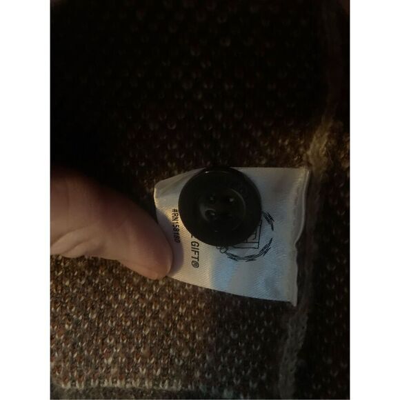 Honor The Gift Cardigan Sweater Crest Logo Knit‎ Brown Trim Oversized - Picture 5 of 16